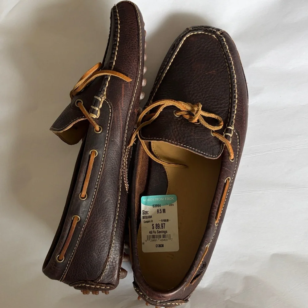 Cole Haan Dark Brown Leather Moccasin Driving Loafers Size 9.5